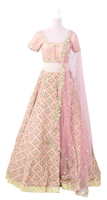 Ekta Solanki Lengha ~ Rose Pink Printed Lengha, Blush Pink & Gold ~ WAS £2,300 NOW £850