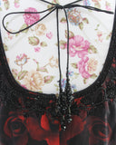 Ekta Solanki Suit ~ Black and Red Rose Print  ~ WAS £380 NOW £150