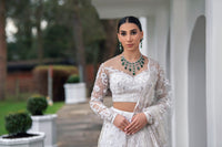 Ekta Solanki Lengha ~ White Lace Crystal and Pearl Beaded ~ WAS £5,850 NOW £2,250