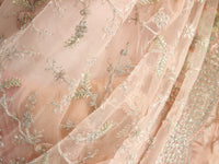 Ekta Solanki Saree and Blouse ~ Blush Pink Silver Thread and Beaded Net ~ WAS £925 NOW £380