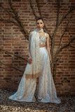 Ekta Solanki Sharara ~ Ivory Silk Beaded Palazzo Trouser Suit  ~ WAS £3,250 NOW £860