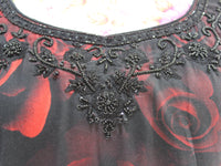 Ekta Solanki Suit ~ Black and Red Rose Print  ~ WAS £380 NOW £150