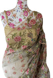 Ekta Solanki Saree and Blouse ~ Nude Pink Floral Embroidered Net ~ £1,550 Pre-Order