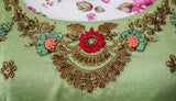 Ekta Solanki Saree and Blouse ~ Pistachio Green and Pink Art Silk ~ WAS £1,250 NOW £300