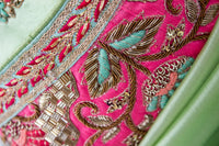 Ekta Solanki Saree and Blouse ~ Pistachio Green and Pink Art Silk ~ WAS £1,250 NOW £300